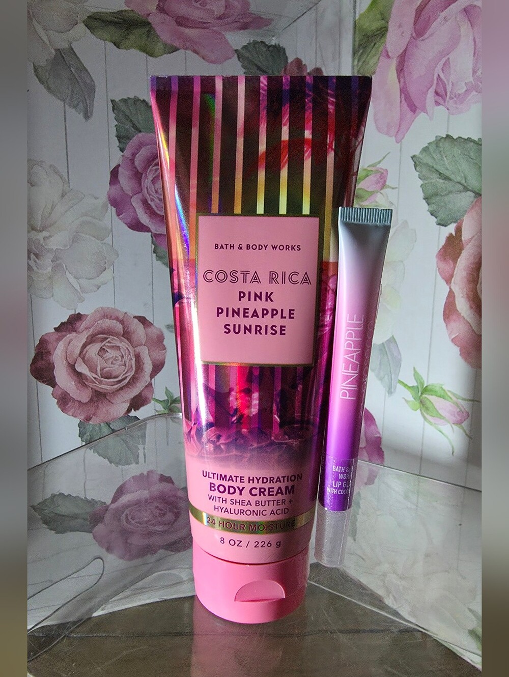 Bath & Body Works Pink Pineapple Sunrise• Costa Rica • Pineapple Lip Gloss BONUS - Picture 8 of 8